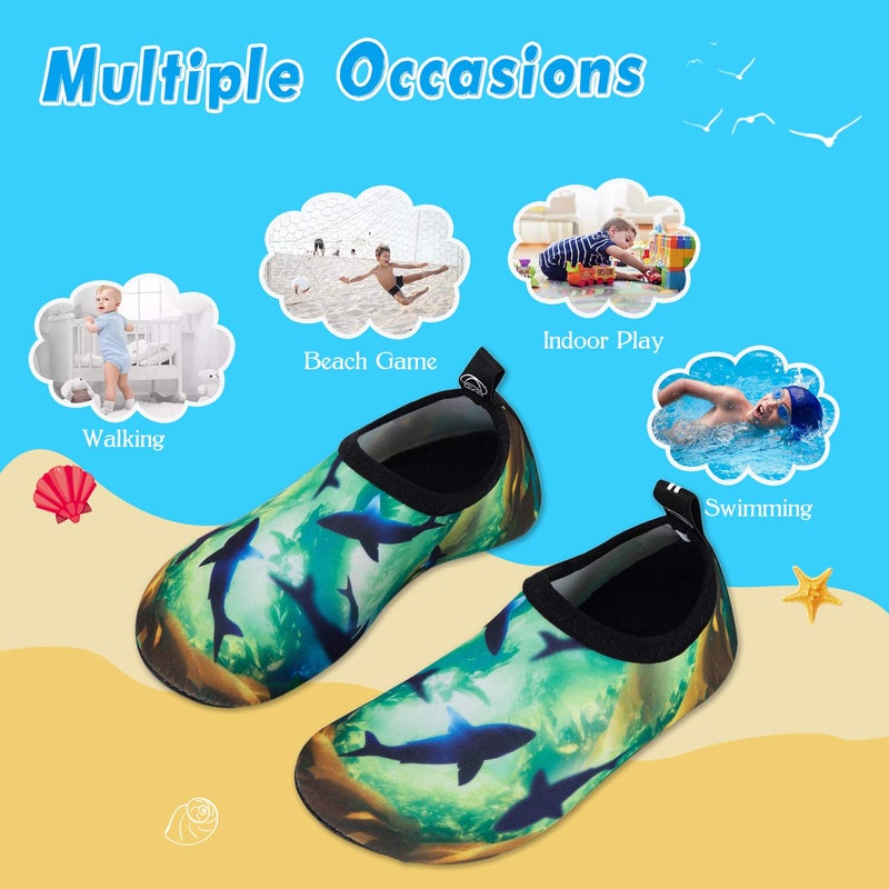 WateLves Kids Water Shoes Toddler Girls Boys Barefoot Non-Slip Quick Dry Aqua Socks for Beach Swim Walking (Shark, 30/31) - Image 5
